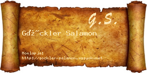 Göckler Salamon névjegykártya